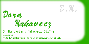 dora makovecz business card